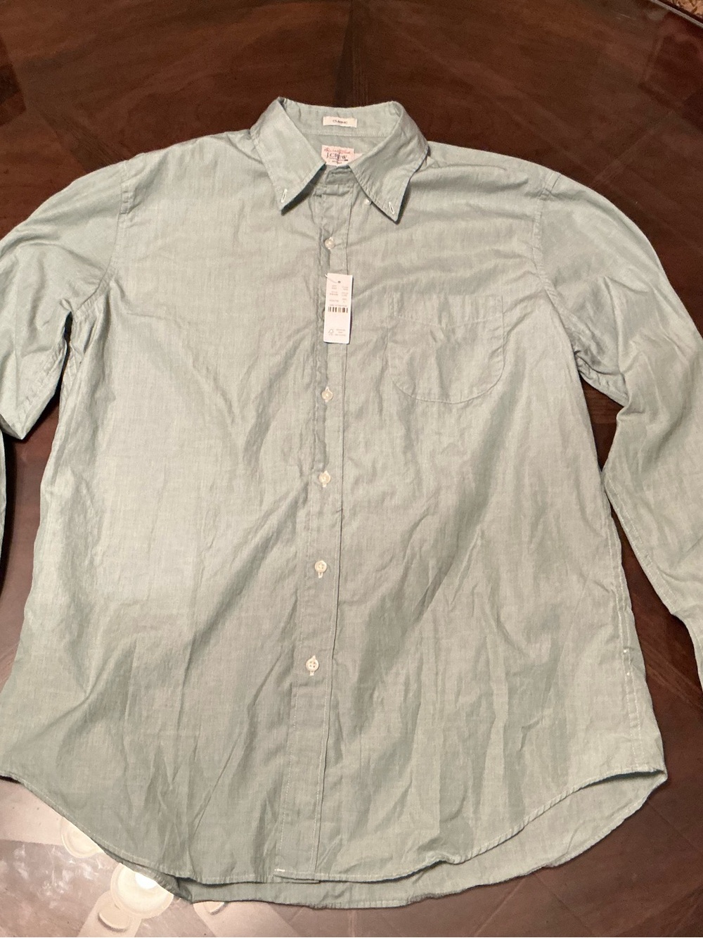 J. Crew Mint Green Casual Button-Down Shirt
